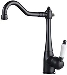 Elegant Black Kitchen Faucet With Ceramic Lever For Farmhouse Sinks. Fixed Price $91.99.