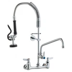 Commercial Faucet With Pre-rinse Sprayer, 25" Height, 8" Center, 12" Swing. Fixed Price $146.87.