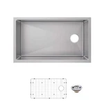 Glacier Bay 31" Undermount Single Bowl 18 Gauge Stainless Steel Kitchen Sink. Fixed Price $221.99.