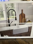 Kohler Albany Semi-pro Kitchen Faucet Matte Black With Gold IPR33400-SD-BMB-AB. Fixed Price $199.99.