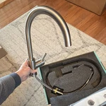 Forious Stainless Steel Kitchen Faucet, High Arc, Lever Handle, Single Hole. Fixed Price $32.49.