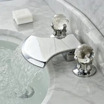 Bathroom Sink Faucet 3 Hole Widespread Waterfall Basin Vanity Mixer Tap. Fixed Price $28.99.