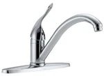 Delta 100LF-HDF Kitchen Faucet 1-HANDLE Deck Mount Metal 1.5 Gpm 3/8" Inlet. Fixed Price $229.24.