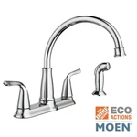 Brecklyn 2-HANDLE Standard Kitchen Faucet With Side Sprayer In Chrome By Moen. Fixed Price $74.00.