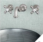 Kingston Brushed Nickel 2-HANDLE 8 In. Wall Mount Bathroom Faucet. Fixed Price $109.99.