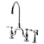Kingston Brass KS779.TALBS Tudor 1.8 Gpm Deck Mounted Bridge - Chrome. Fixed Price $562.22.