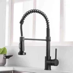Flg 1-HANDLE Commercial Kitchen Sink Faucet Pull-down Sprayer Matte Black. Fixed Price $39.95.