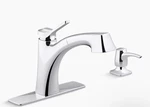 Kohler Maxton Single-handle Pull-out Kitchen Faucet Chrome R30124-SD-CP. Fixed Price $76.46.