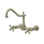 Kingston Brass KS1246AX Heritage Bridge Kitchen Faucet Polished Nickel KS1248AX. Fixed Price $288.46.