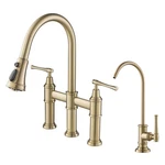 Kraus KPF-3121-FF-102 Allyn 1.8 Gpm Bridge Pull-down Faucet And Gold. Fixed Price $539.95.