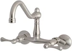 Kingston Brass KS3228BL Double Handle Wall Mount Kitchen Faucet #272. Fixed Price $85.76.