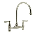 Rohl 107526 Perrin & Rowe Bridge Kitchen Faucet Satin Nickel With High Sp. Fixed Price $1332.22.