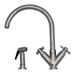 Whitehaus 3-03942..85 Luxe+ Dual Handles Faucet With Swivel Spout. Fixed Price $399.00.