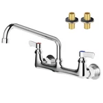 Wall Mount Kitchen Faucet, Commercial Sink With 12-INCH Swivel Spout, .... Fixed Price $83.52.