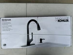 Kohler Elmbrook Kitchen Faucet In Matte Black R22968-SD-BL. Fixed Price $119.00.