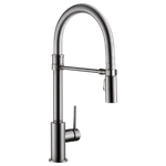 Delta Trinsic Spring Kitchen Faucet Black Stainless-certified Refurbished. Fixed Price $557.38.