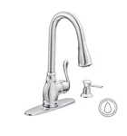 Moen Anabelle Chrome Single Handle Deck-mount Pull-down Kitchen Faucet Soap Disp. Fixed Price $135.99.