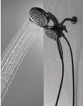 Delta Hydrorain Two-in-one 4-SPRAY Patterns 6 In. Wall Mount Dual Shower Heads. Fixed Price $36.65.