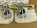 Delta Faucet Handles H616CB 2 Large Chrome & Polished Brass Lever Nos. Fixed Price $69.00.