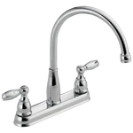 Delta Foundations 2-HANDLE Kitchen Faucet Chrome-certified Refurbished. Fixed Price $49.07.