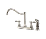 Pfister Ainsley 2-HANDLE Kitchen Faucet W/ Side Spray Stainless Steel F-036-4AYS. Fixed Price $50.00.