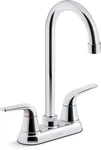 Kohler 30617-CP Two Handle Faucet 5" Gooseneck 1.5 Gpm Chrome. Fixed Price $127.44.