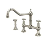 Perrin & Rowe U.4755X-PN-2 Edwardian Widespread Bridge Kitchen Faucet Nickel. Fixed Price $1378.16.