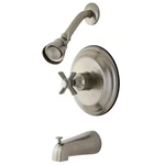 Kingston Brass Tub Shower Faucet, Standard, 3, Wall Mount, Brushed Nickel. Fixed Price $280.98.