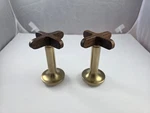 Brizo Wall Mount Lavatory Odin High Cross Luxe Gold & Teak Wood Handles. Fixed Price $124.99.