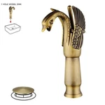Bwe Swan Antique Brass Bathroom Vessel Sink Faucet W/ Pop Up Drain A-97001H-ANTI. Fixed Price $74.88.