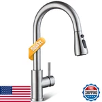 Hiqufet Brushed Nickel Kitchen Faucet Pull Down Sprayer High Arc Single Handle. Fixed Price $52.48.
