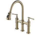 Kraus KPF-3121 Allyn 1.8 Gpm Bridge Pull Down Kitchen Faucet Gold. Fixed Price $300.00.