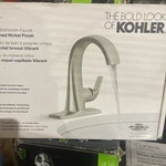 Kohler Cursiva Single Handle Hole Bathroom Faucet, Vibrant Brushed Nickel. Fixed Price $89.99.