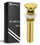 Yodel Faucet Bathroom Sink Drain With - Overflow, Brushed Gold. Fixed Price $32.19.