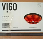Vigo VG07005 Auburn & Mocha Fusion Glass Vessel Round Bathroom Sink. Fixed Price $99.99.