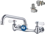 Lead-free 8" Wall Mount Faucet With Swivel Spout For Commercial Use. Fixed Price $124.99.