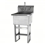 New Columbia Sani-lav Utility 1 Bowl Sink, Stainless Steel, U2424F-0.5, Gpm. Fixed Price $1200.00.