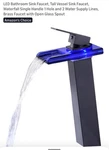 Led Bathroom Faucet, Black Waterfall Tall Vessel Sink 1 Hole .... Fixed Price $100.00.