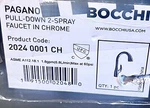 Bocchi 2024 0001 Pagano 2.0 Pull-down Kitchen Faucet *no Deck Plate*. Fixed Price $77.00.