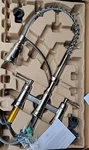 Signature Hardware Pre-rinse Beasley Two Handle Pull Down Bridge Kitchen Faucet. Fixed Price $399.00.