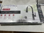 Delta Emery Pull-down Sprayer Kitchen Faucet With Shield Spray, Matte Black. Fixed Price $179.99.
