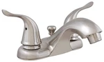 Ldr Brushed Nickel Brass Two Wing Handle Bathroom Lavatory Faucet With Pop-up. Fixed Price $48.00.