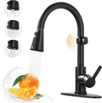 Matte Black Smart Touchless Kitchen Faucet With Pull Down Sprayer. Fixed Price $193.99.
