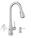 Moen Birchfield Touchless Pulldown Kitchen Faucet Stainless 87205EWSRS. Fixed Price $144.00.