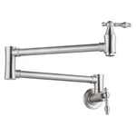 Arcora Wall Mounted Pot Filler Brass Folding Kitchen Faucet With 2 Handles. Fixed Price $106.99.