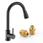 Sink Faucet, Black Kitchen With Pull Down Sprayer Vfauosit Single Hand.... Fixed Price $107.62.