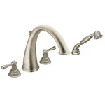 Moen T922BN Kingsley High Arc Roman Tub Faucet With Handshower Brushed Nickel. Fixed Price $739.99.