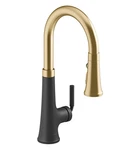 Kohler K-23764-BMB Tone Single Hole Pull Down Kitchen Faucet, Matte Black/vibran. Fixed Price $530.00.