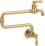 Kohler K-99270-2MB Artifacts Wall Mounted Pot Filler Faucet, Brushed Brass. Fixed Price $970.00.