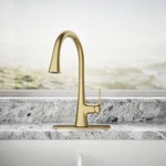 New Kohler Guild Pull-down Kitchen Sink Faucet 3-FUNCTION R33912-2MB Gold. Fixed Price $145.90.